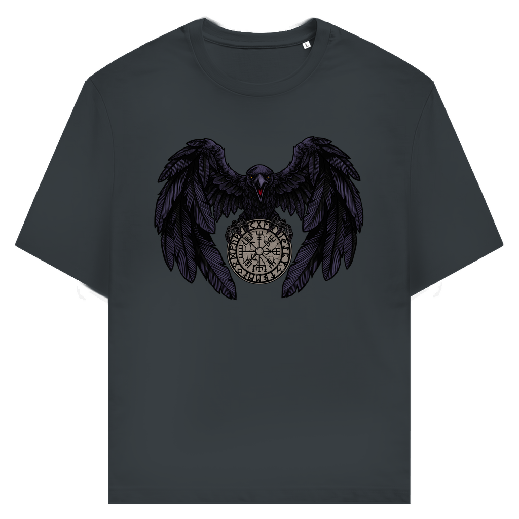 Rabe mit Futhark und Vegvisir - Unisex Premium T-Shirt