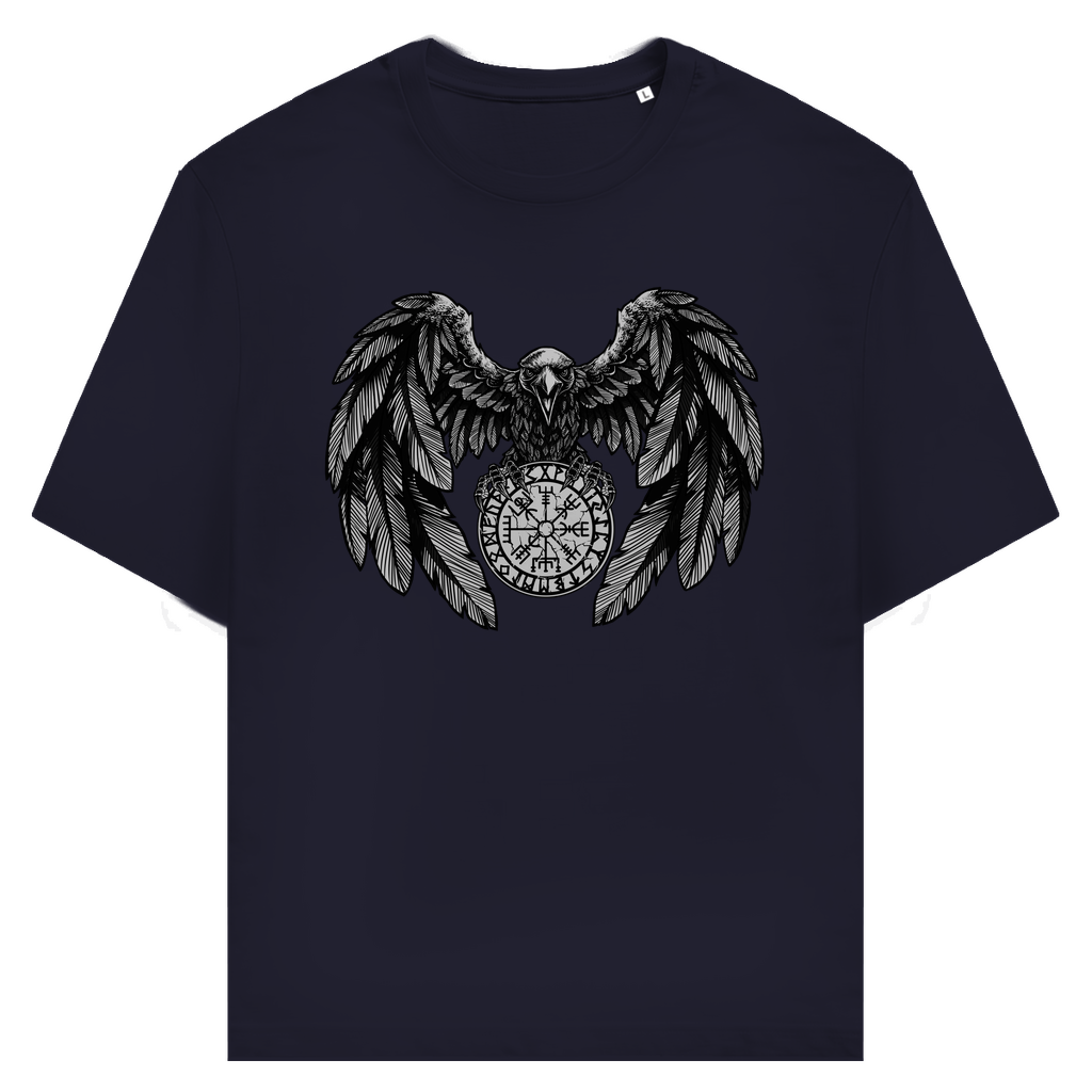 Rabe mit Futhark und Vegvisir - Unisex Premium T-Shirt