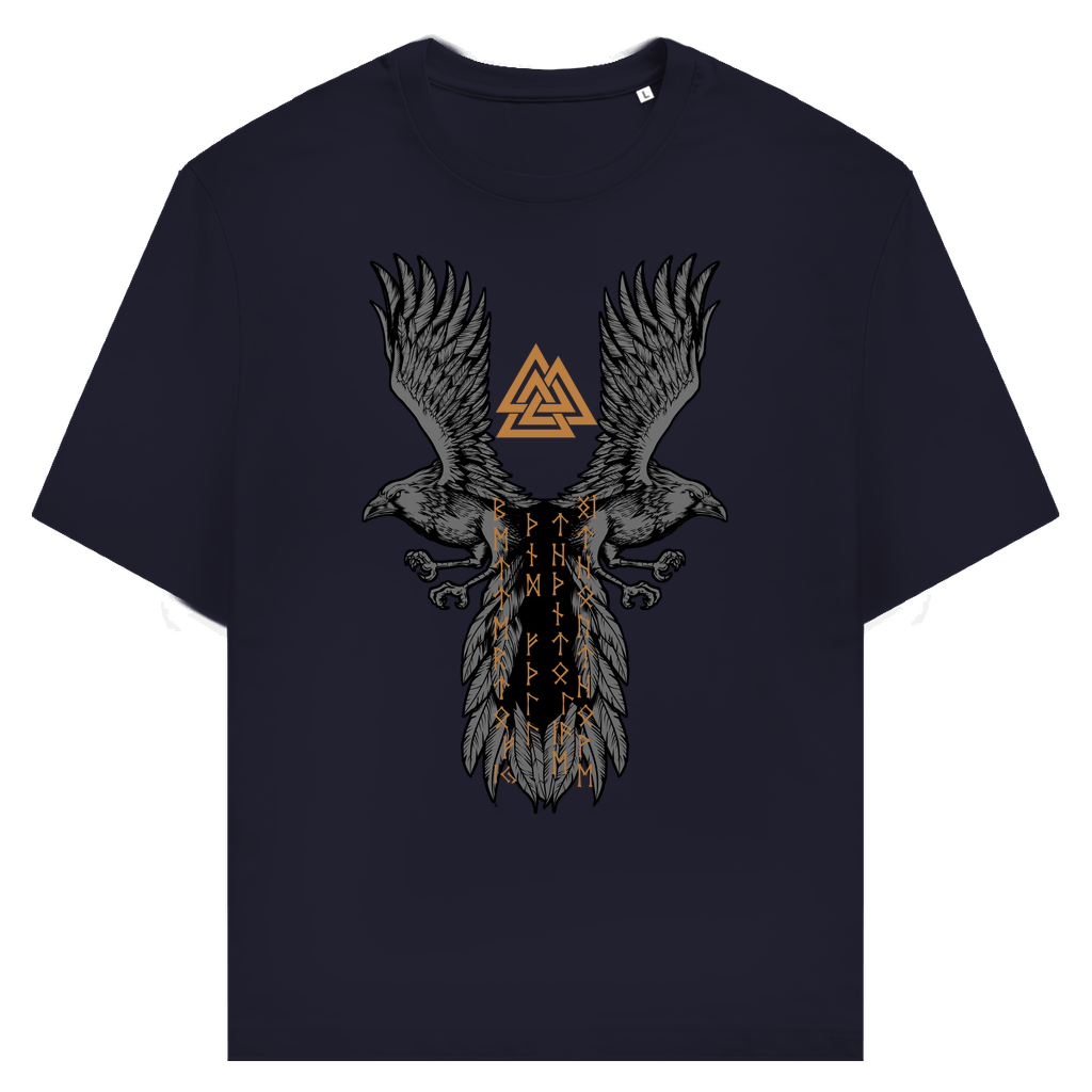 Hugin & Munin – Valknut und Runen - Unisex Premium T-Shirt