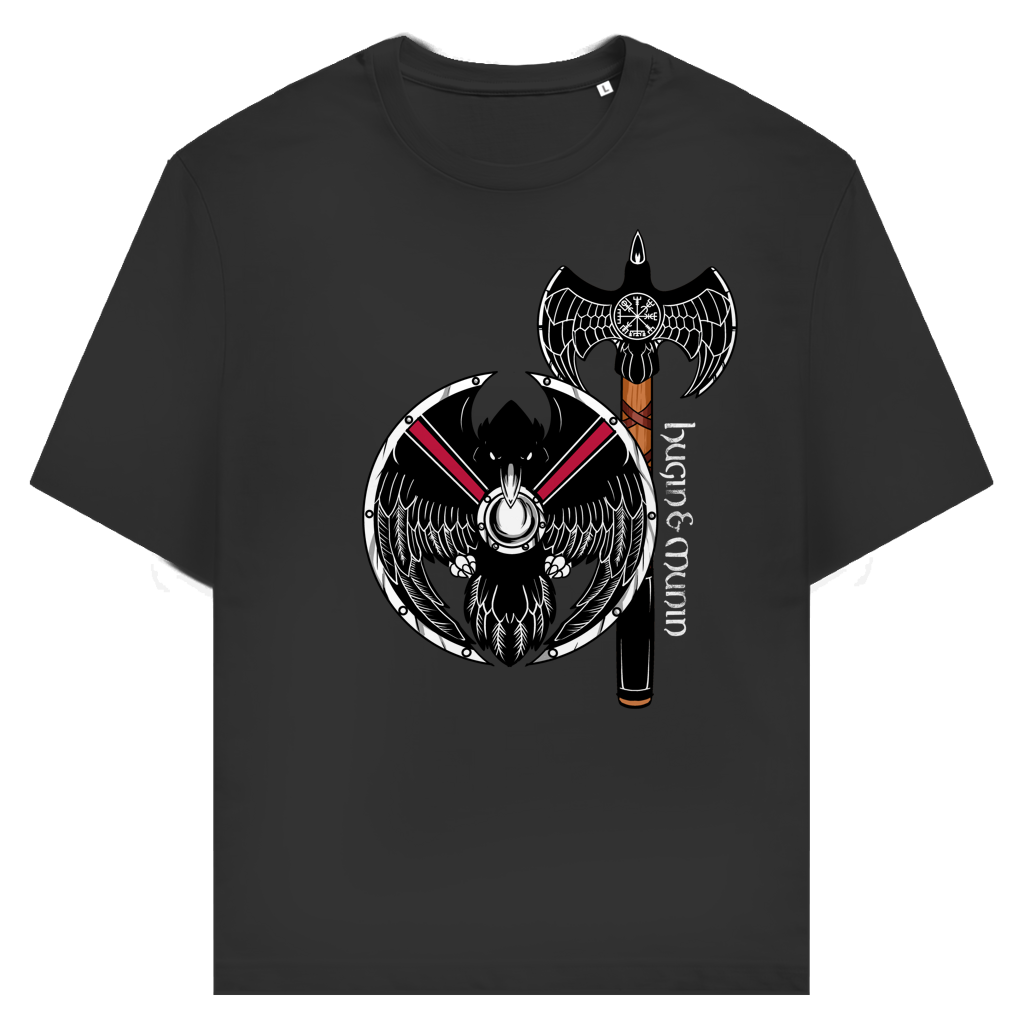 Schild und Axt – Hugin und Munin - Unisex Premium T-Shirt