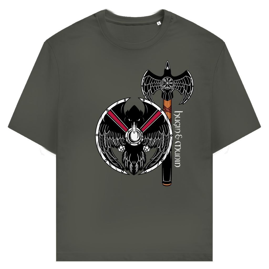 Schild und Axt – Hugin und Munin - Unisex Premium T-Shirt