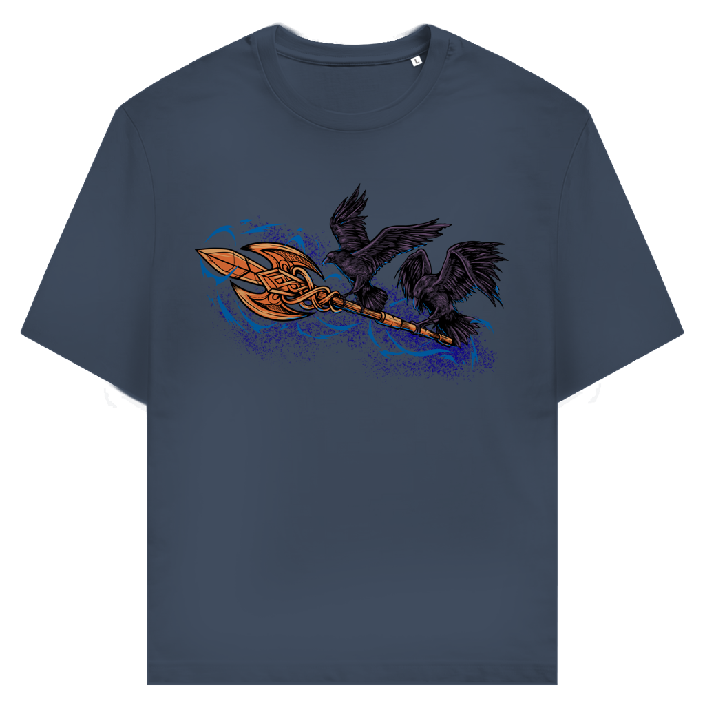 Hugin und Munin mit Gungnir - Unisex Premium T-Shirt