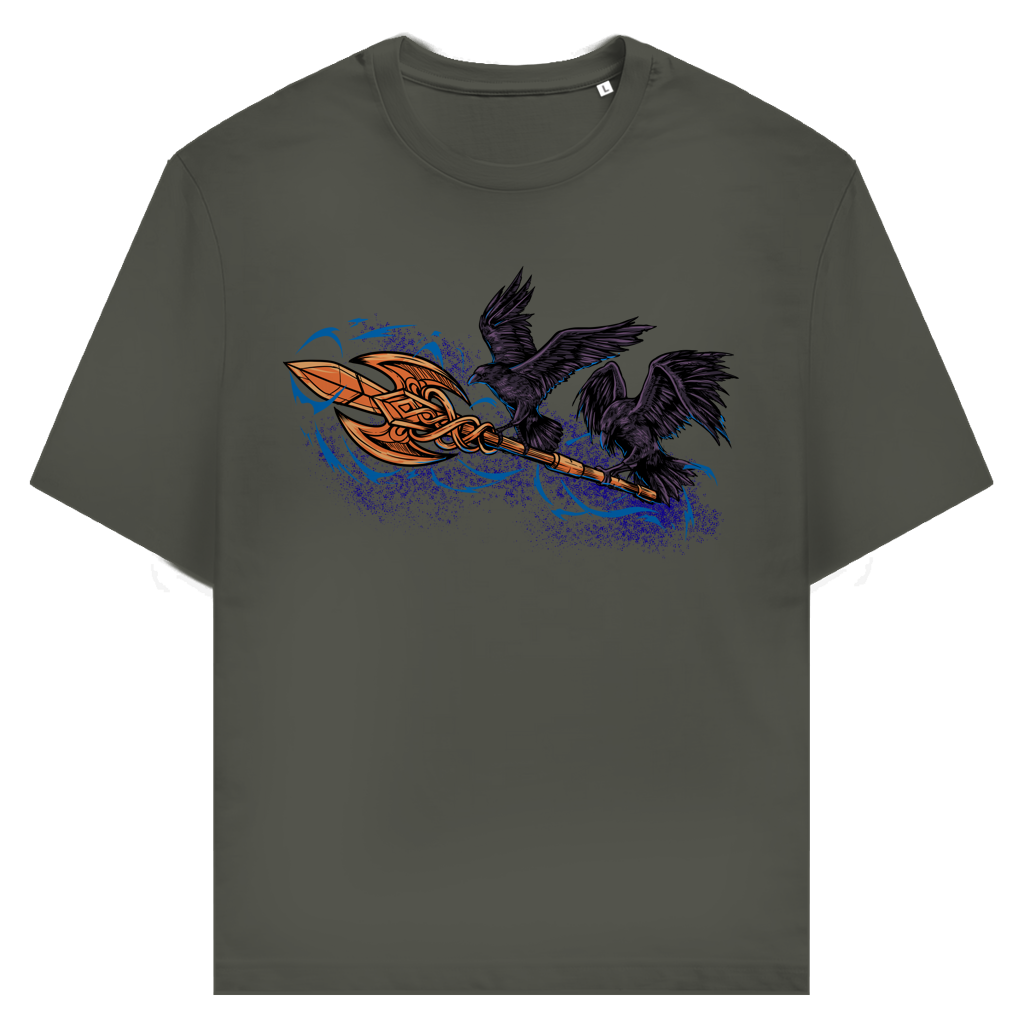 Hugin und Munin mit Gungnir - Unisex Premium T-Shirt