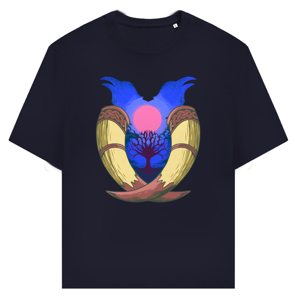 Yggdrasil & die Raben - Nordische Trinkhörner - Unisex Premium T-Shirt