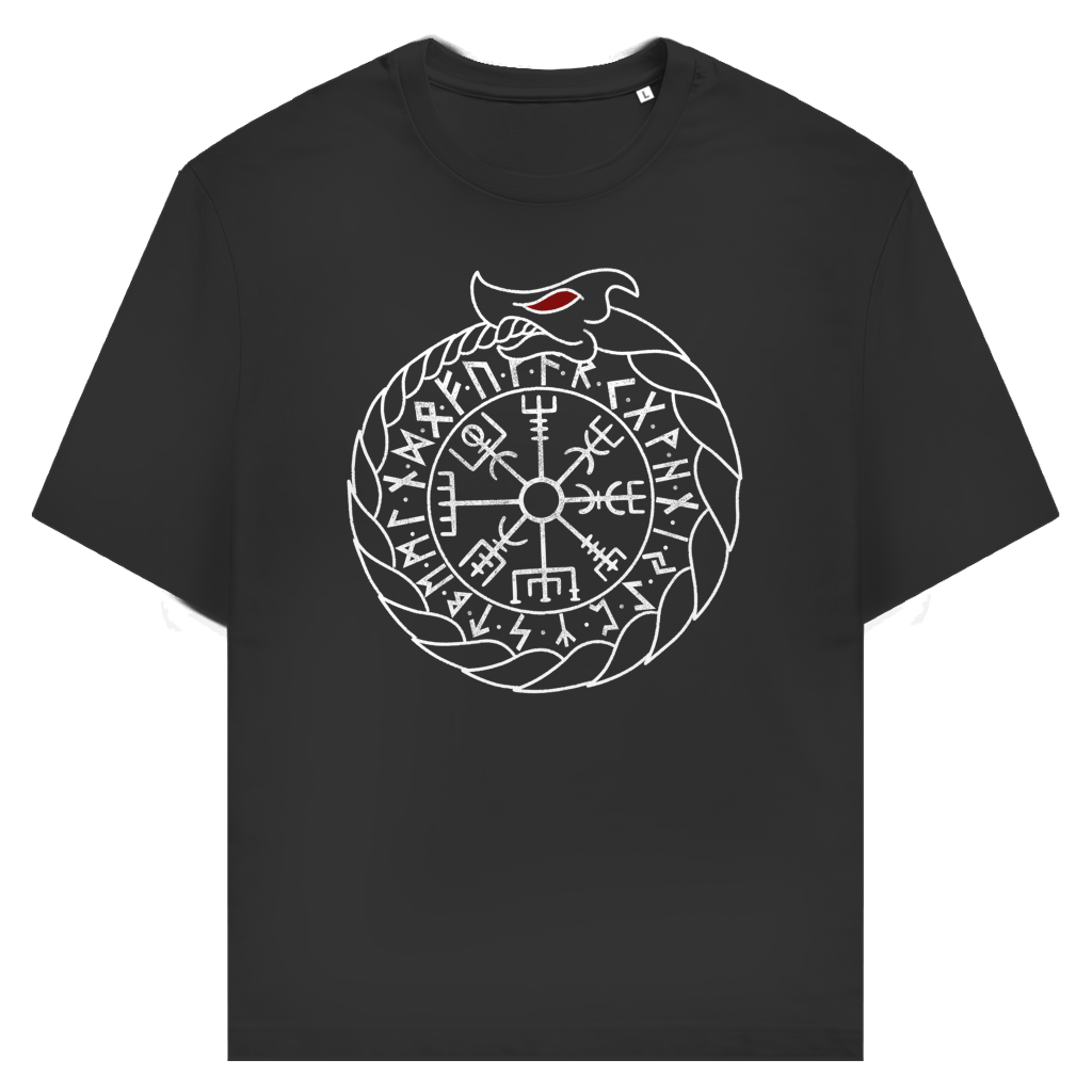 Ouroboros & Vegvísir – Runenkreis - Unisex Premium T-Shirt