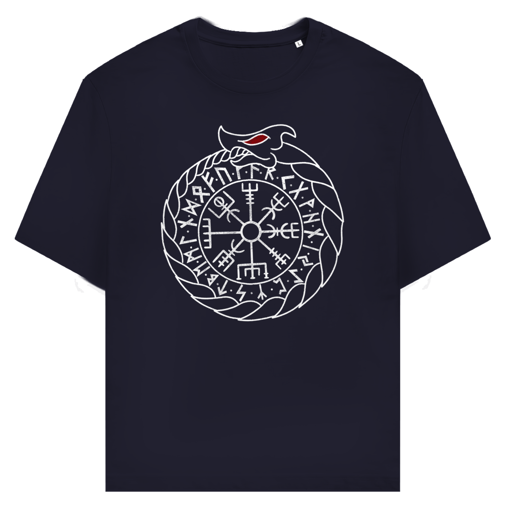 Ouroboros & Vegvísir – Runenkreis - Unisex Premium T-Shirt
