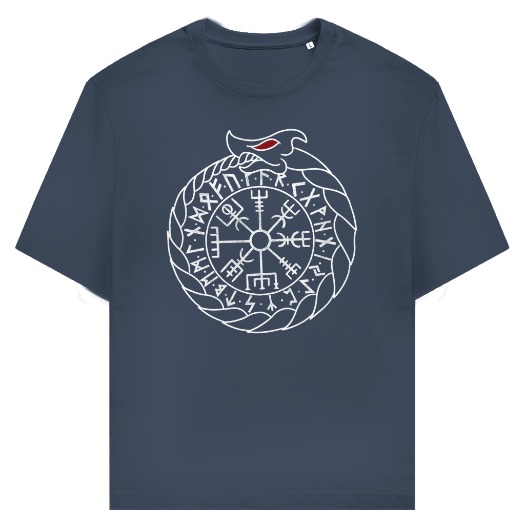 Ouroboros & Vegvísir – Runenkreis - Unisex Premium T-Shirt