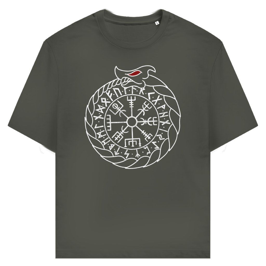Ouroboros & Vegvísir – Runenkreis - Unisex Premium T-Shirt