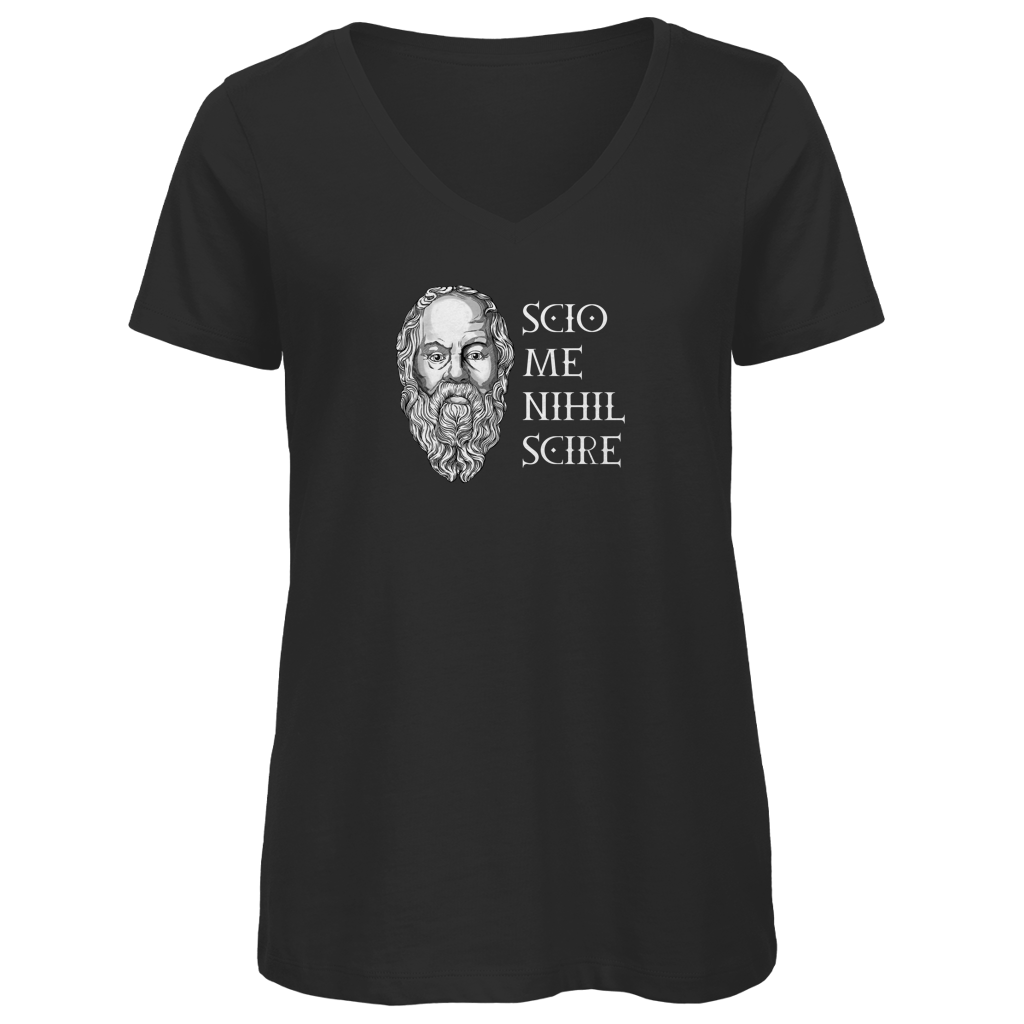 Sokrates - Scio me nihil scire - Damen Premium V-Neck T-Shirt