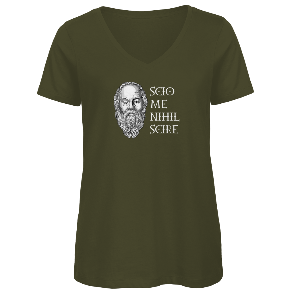 Sokrates - Scio me nihil scire - Damen Premium V-Neck T-Shirt