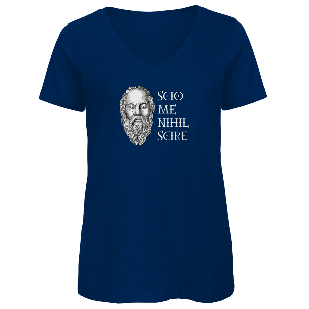 Sokrates - Scio me nihil scire - Damen Premium V-Neck T-Shirt