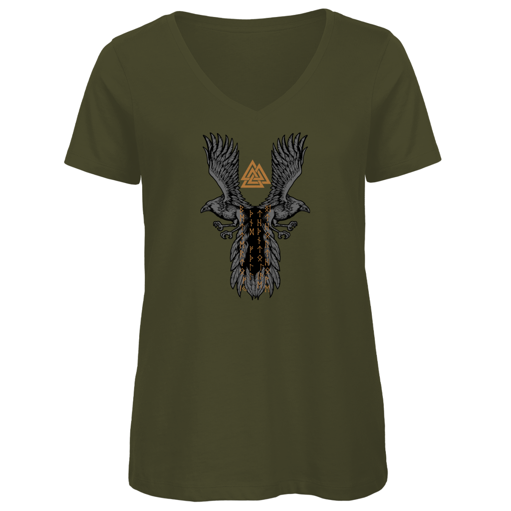 Hugin & Munin – Valknut und Runen - Damen Premium V-Neck T-Shirt