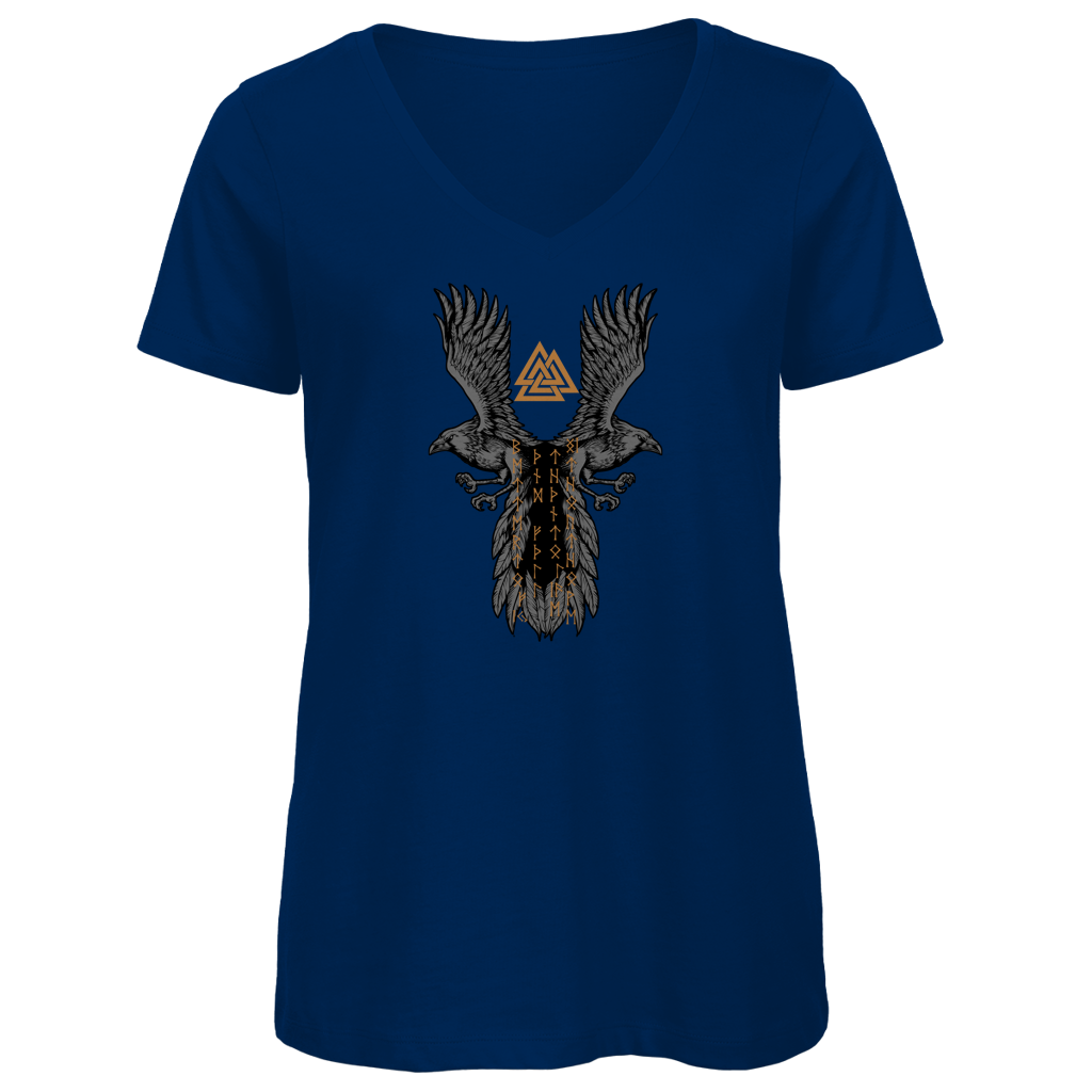 Hugin & Munin – Valknut und Runen - Damen Premium V-Neck T-Shirt
