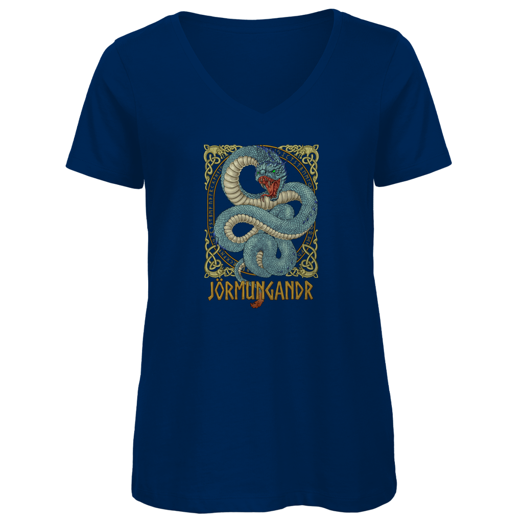 Jörmungandr Schlange - Damen Premium V-Neck T-Shirt