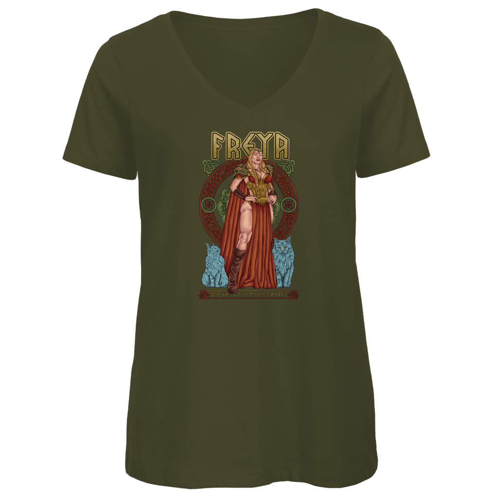 Freya - Göttin der Liebe - Damen Premium V-Neck T-Shirt