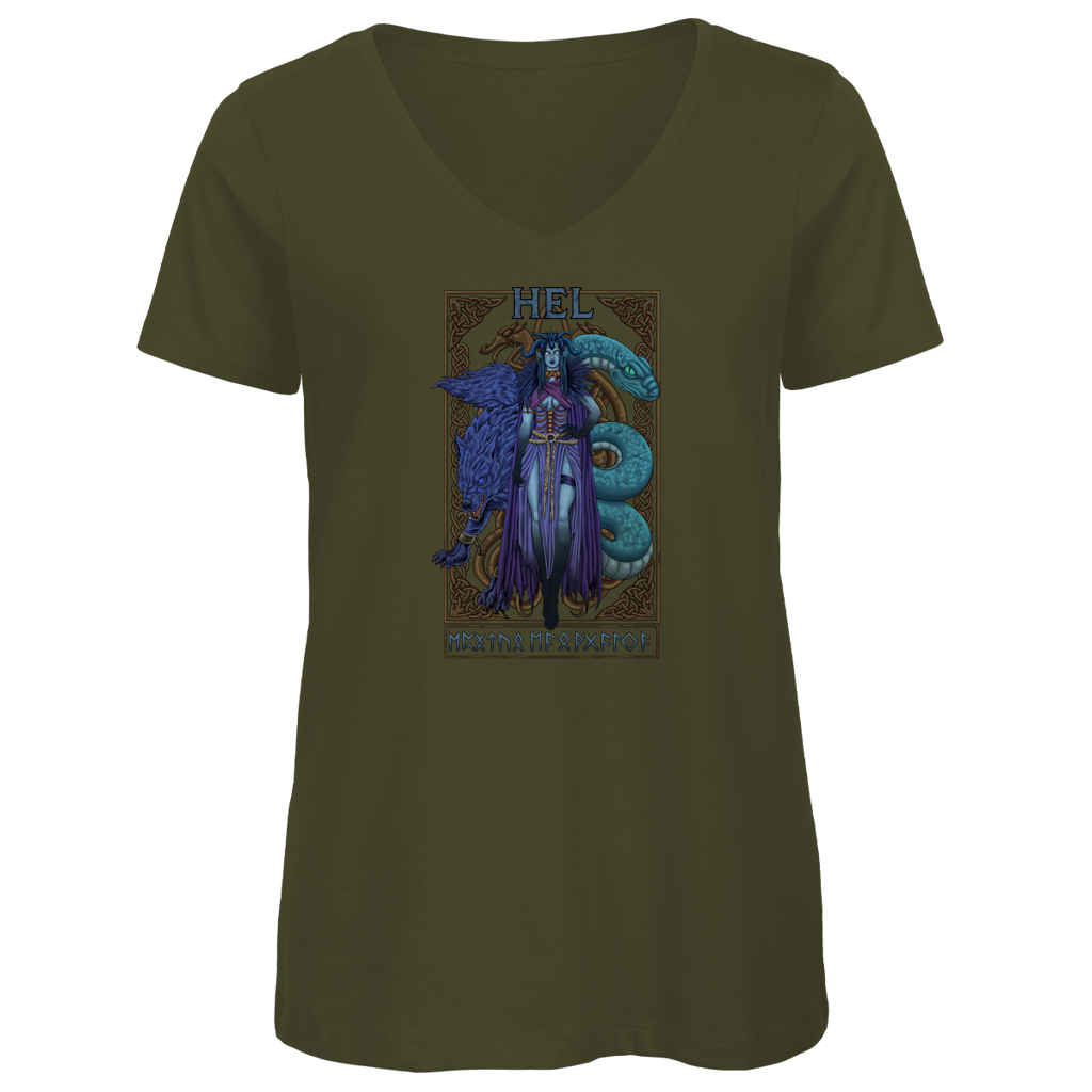 Hel - Göttin der Unterwelt - Damen Premium V-Neck T-Shirt