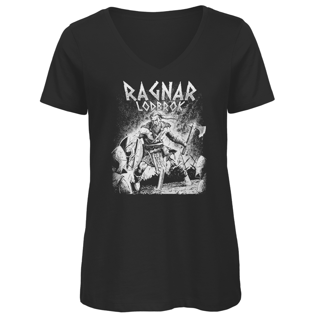 Ragnar Lodbrok im Kampf - Damen Premium V-Neck T-Shirt