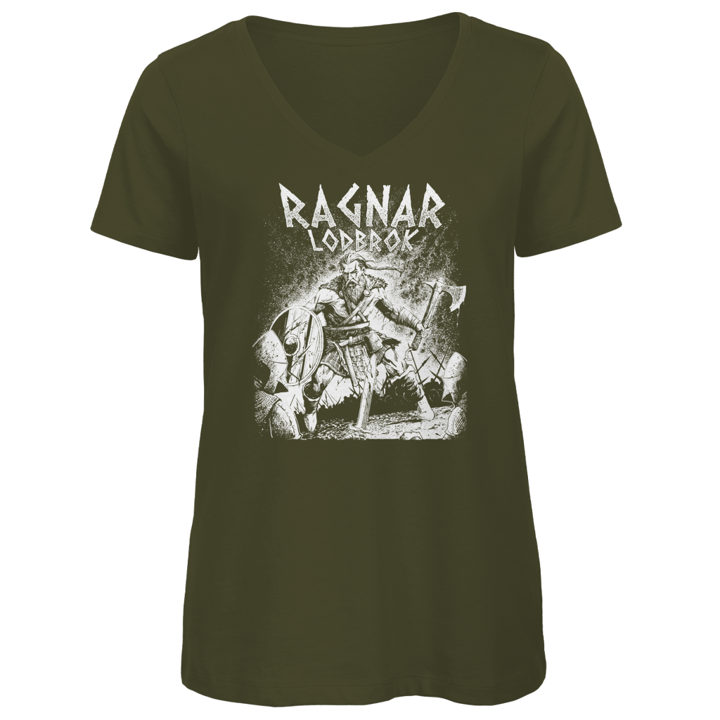 Ragnar Lodbrok im Kampf - Damen Premium V-Neck T-Shirt
