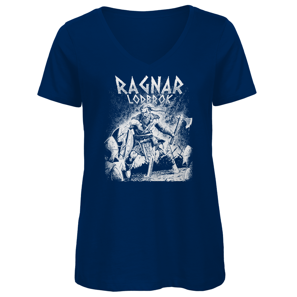 Ragnar Lodbrok im Kampf - Damen Premium V-Neck T-Shirt
