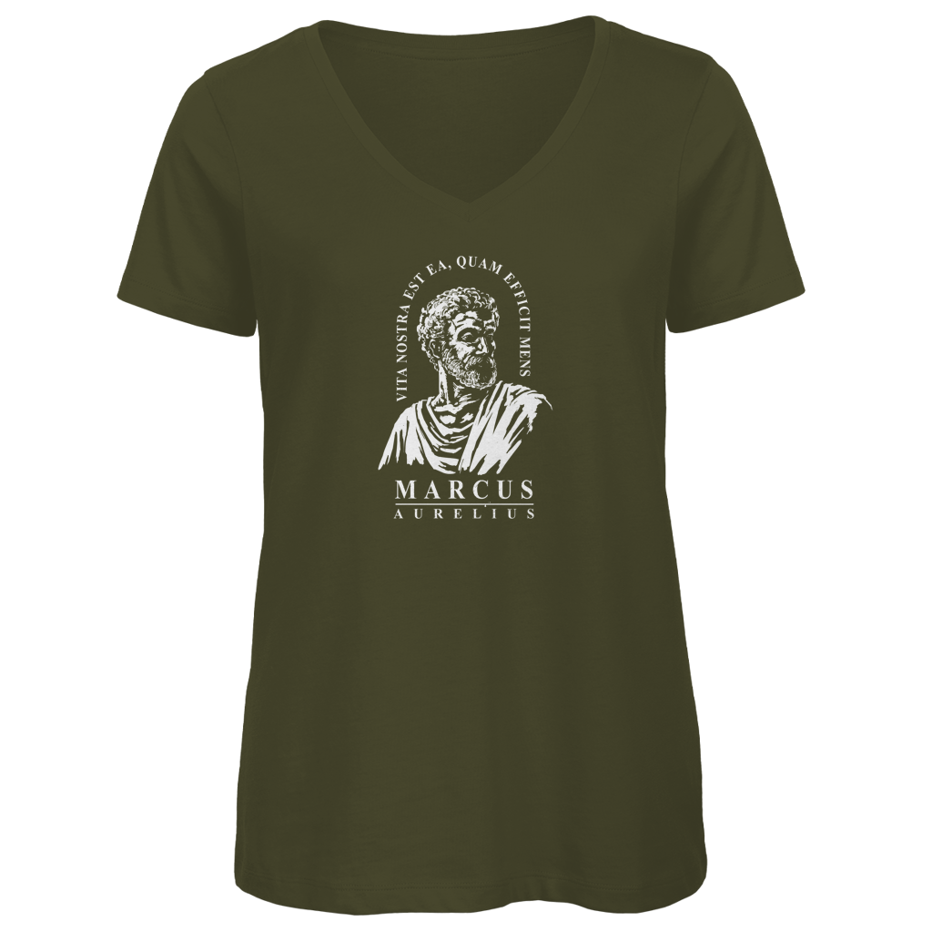 Vita nostra est ea, quam efficit mens - Damen Premium V-Neck T-Shirt