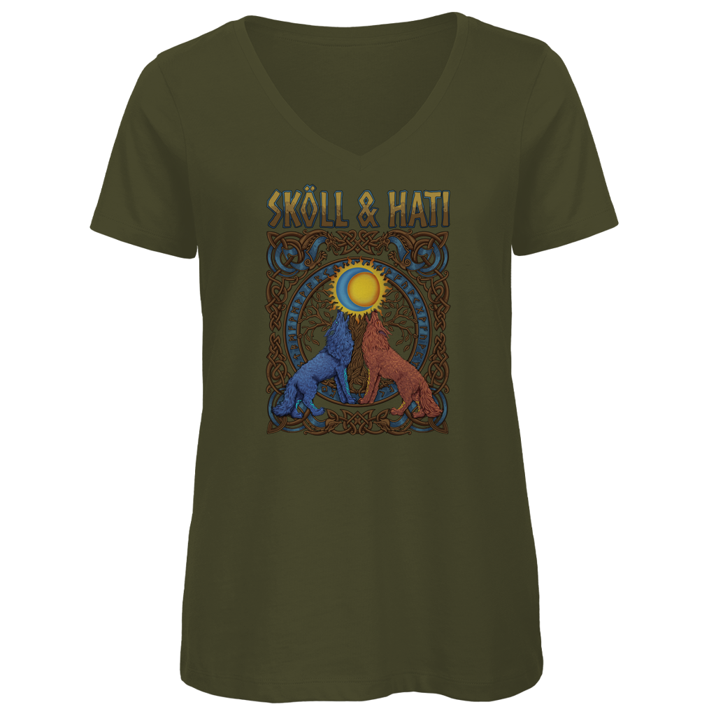 Sköll & Hati - Damen Premium V-Neck T-Shirt
