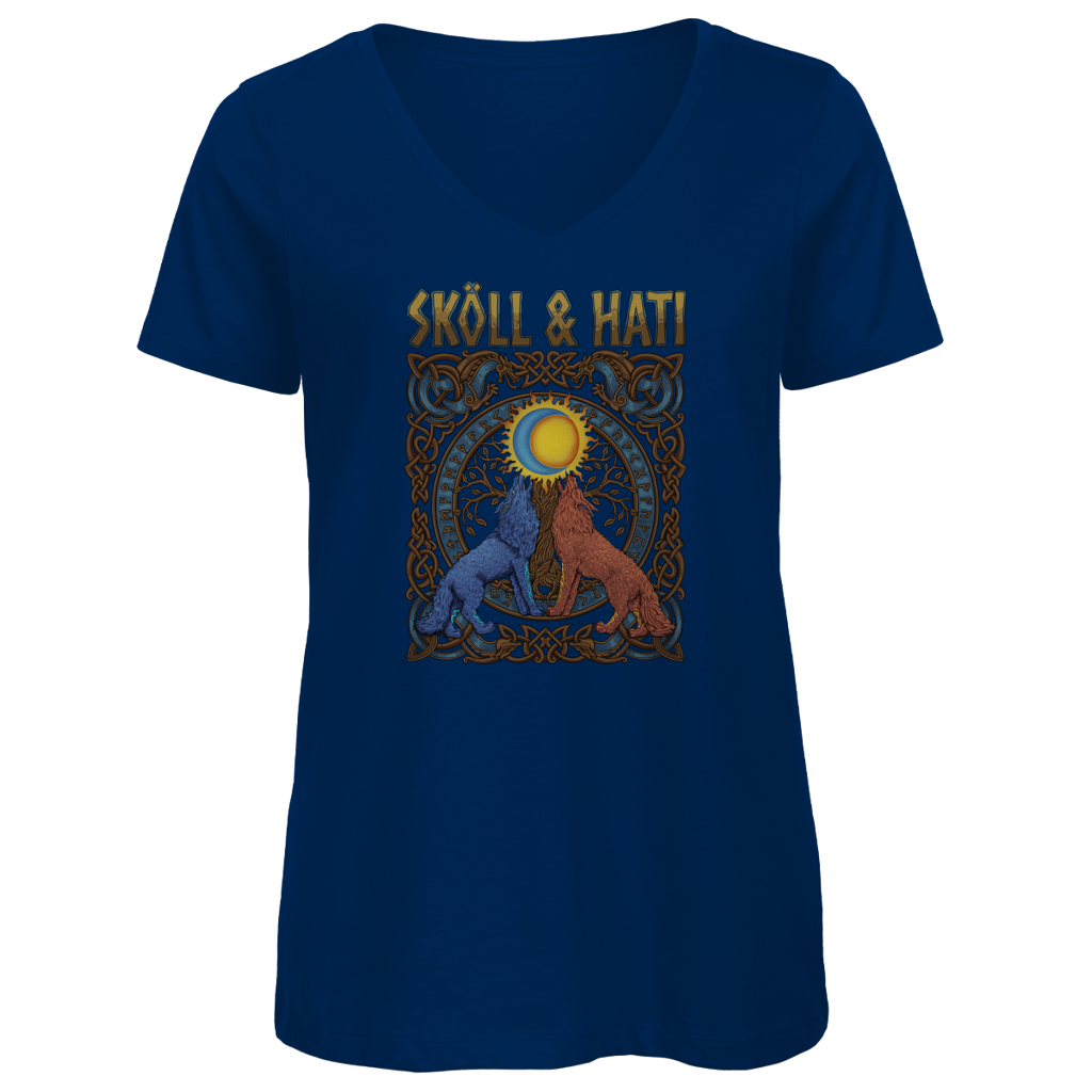 Sköll & Hati - Damen Premium V-Neck T-Shirt