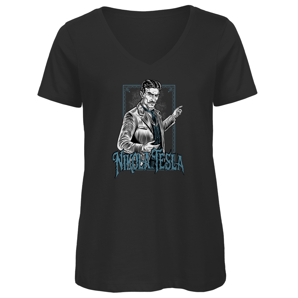 Nikola Tesla - Damen Premium V-Neck T-Shirt