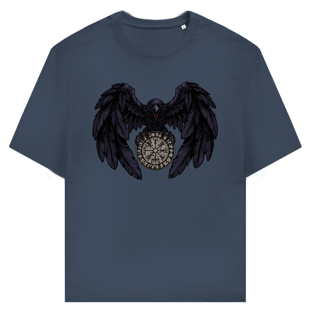 Rabe mit Futhark und Vegvisir - Unisex Premium T-Shirt