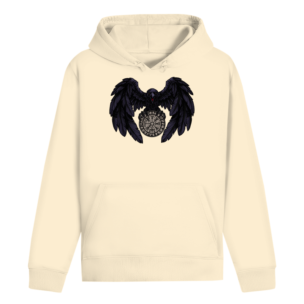 Rabe mit Futhark und Vegvisir - Unisex Hoodie