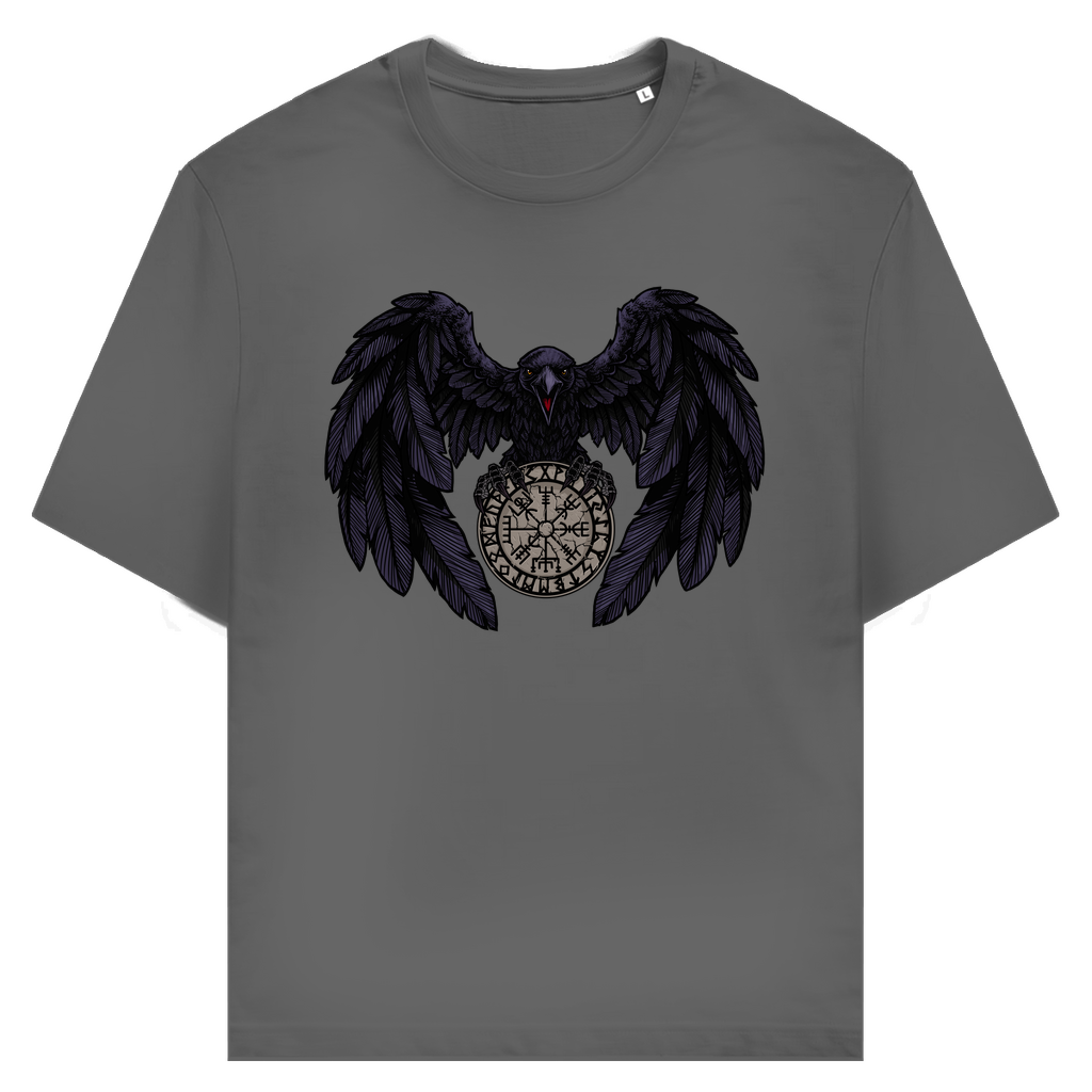 Rabe mit Futhark und Vegvisir - Unisex Premium T-Shirt