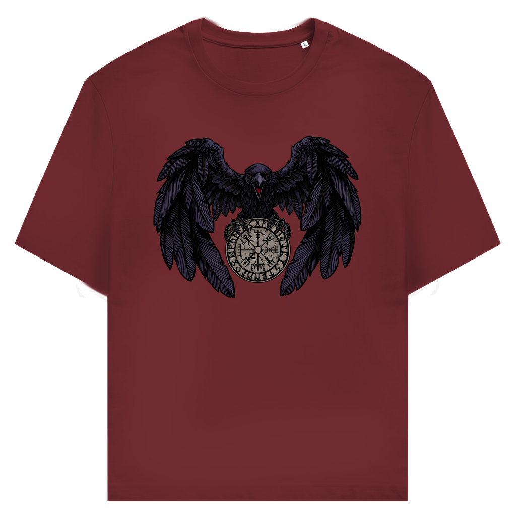 Rabe mit Futhark und Vegvisir - Unisex Premium T-Shirt