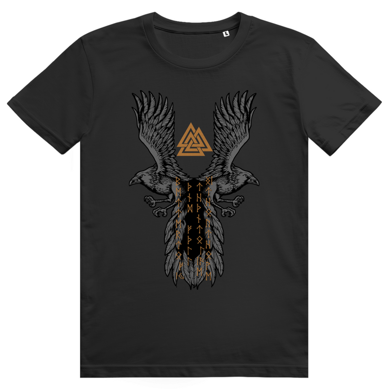 Hugin & Munin – Valknut und Runen - Unisex Premium T-Shirt