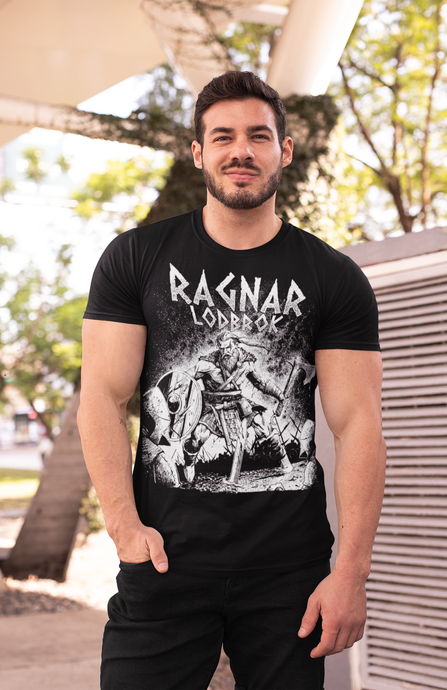 Ragnar Lodbrok im Kampf - Unisex Premium T-Shirt